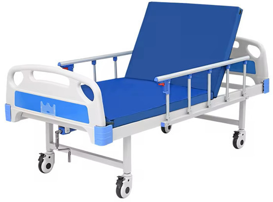 Semi Fold ABS Panel Bed with side rails, matress & wheels