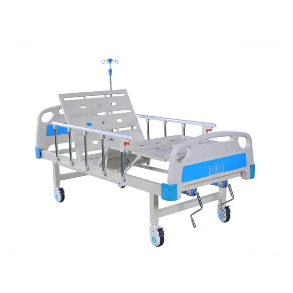 Double fold ABS Bed with side rails, mattress & wheels