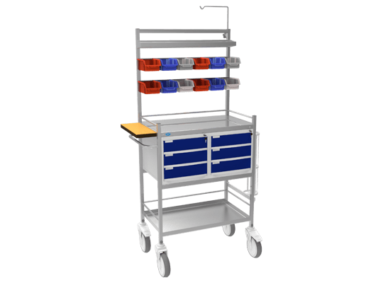 Crash cart trolley stainless steel